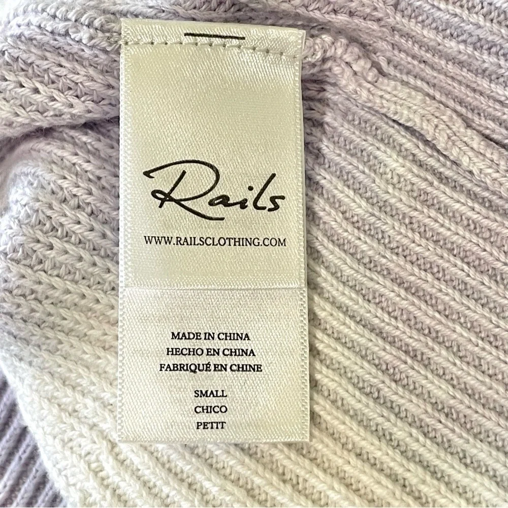 NEW Rails Karis Cotton Cashmere Rib Knit Pullover Sweater Aqua Tie Dye Small